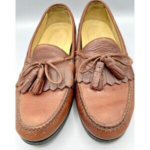 Rockport - men's brown leather shoes‎ w fringes M4044 - low heel - size 9.5